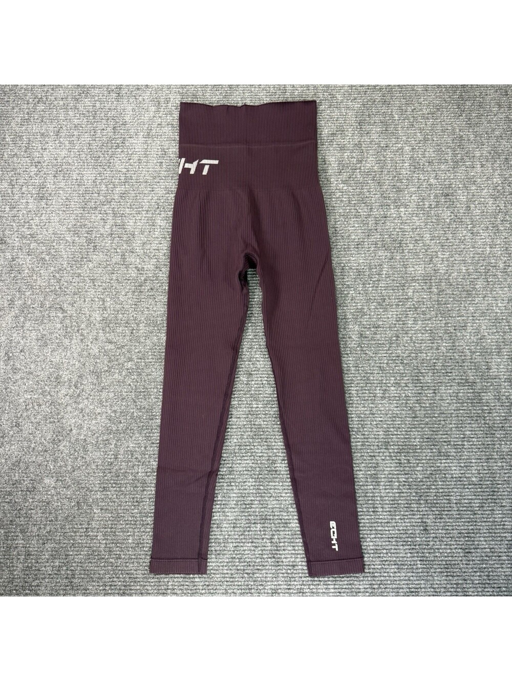 ECHT WOMENS Bold Burgundy Red Leggings SIZE XS-S Pull On Textured Fabric Gym UEC - Picture 3 of 7